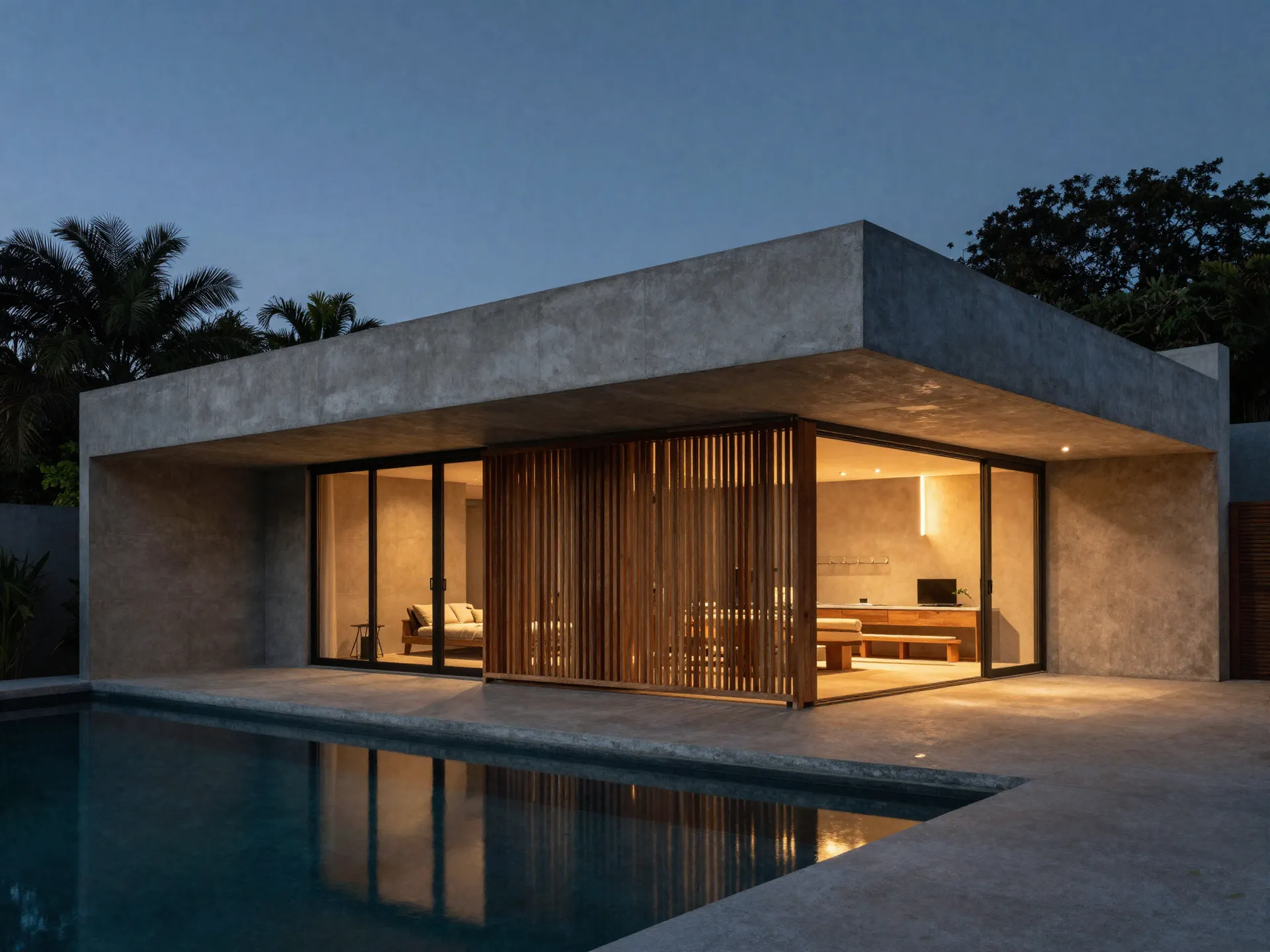 A tropical-modern house from above — the architecture path